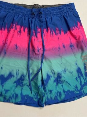 Hurley Blue Pink Teal Tie-Dye Swim Trunks